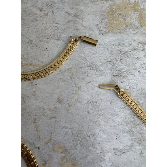 Vintage 30" Gold Tone Snake Chain Necklace With Clasp Closure Unisex - Picture 5 of 8